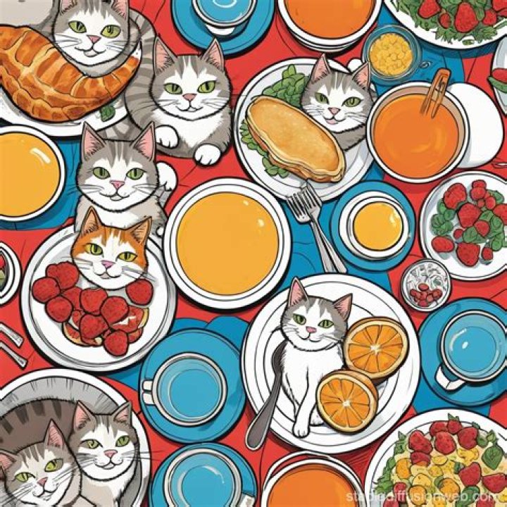 AI cat fancy brunch