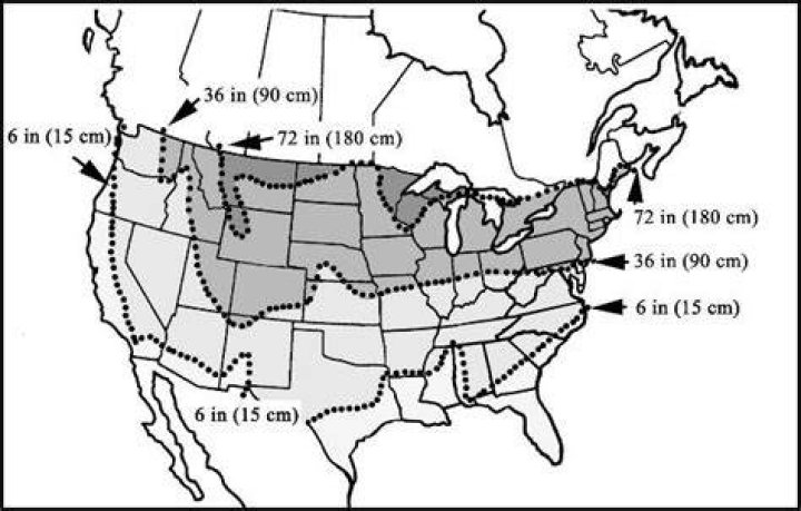 How deep does the ground freeze in Ohio?