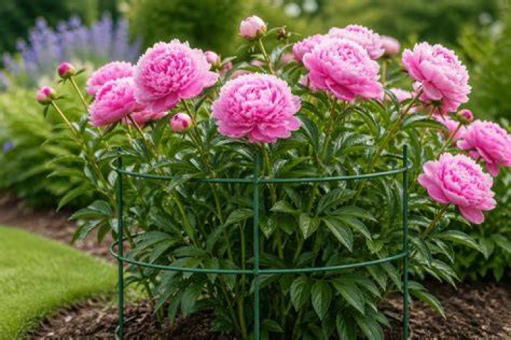 How do you keep peonies upright?