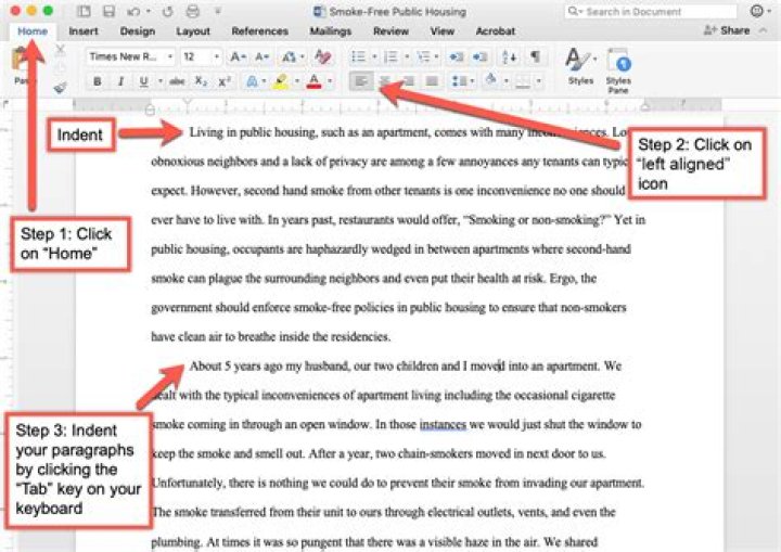 How do you reveal indented writing?
