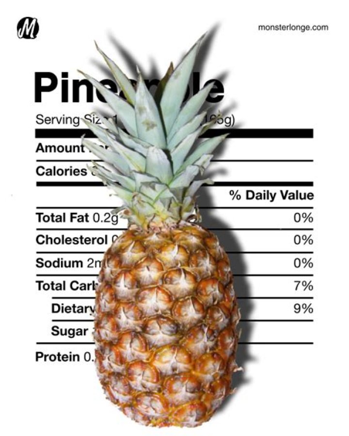 How many grams is a whole pineapple?