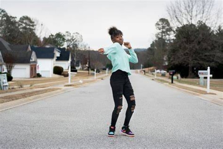 Jalaiah Harmon on the way to her NBA All Star game performance.