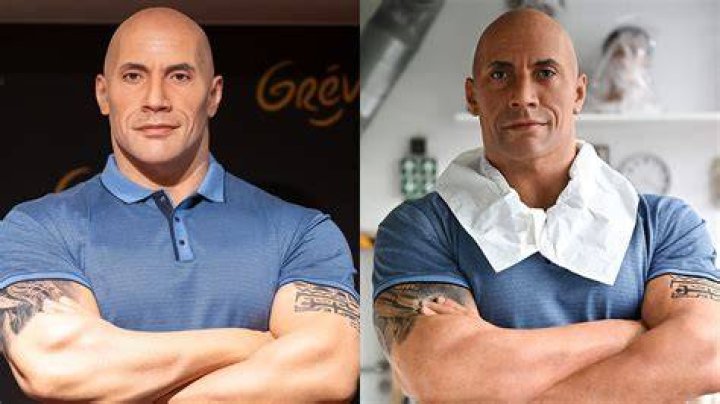 The Dwayne Johnson wax figure is unveiled at Musee Grevin on October 16, 2023 in Paris, France.