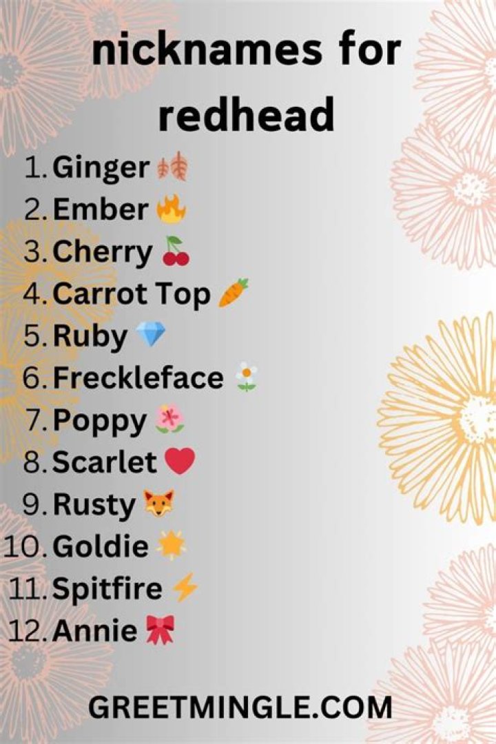 What are good nicknames for redheads?