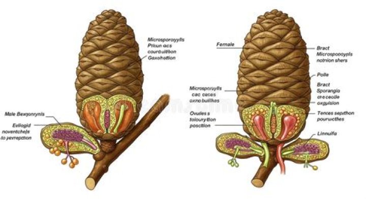 What purpose does a female pine cone serve?